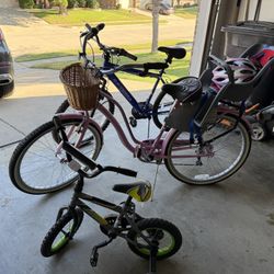 Family Bicycle Set with Child-seat &  3 Bike Rack 