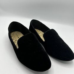 Birdies Starling Loafers Womens 8 Shoes Black Velvet Slip On Venetian Flats - open box