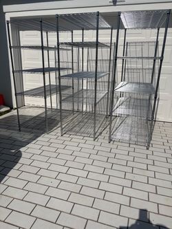 $150 each Shelf Rack Bakers Rack Shelves H72”,W48”,Deep 24”. 5 adjust levels.