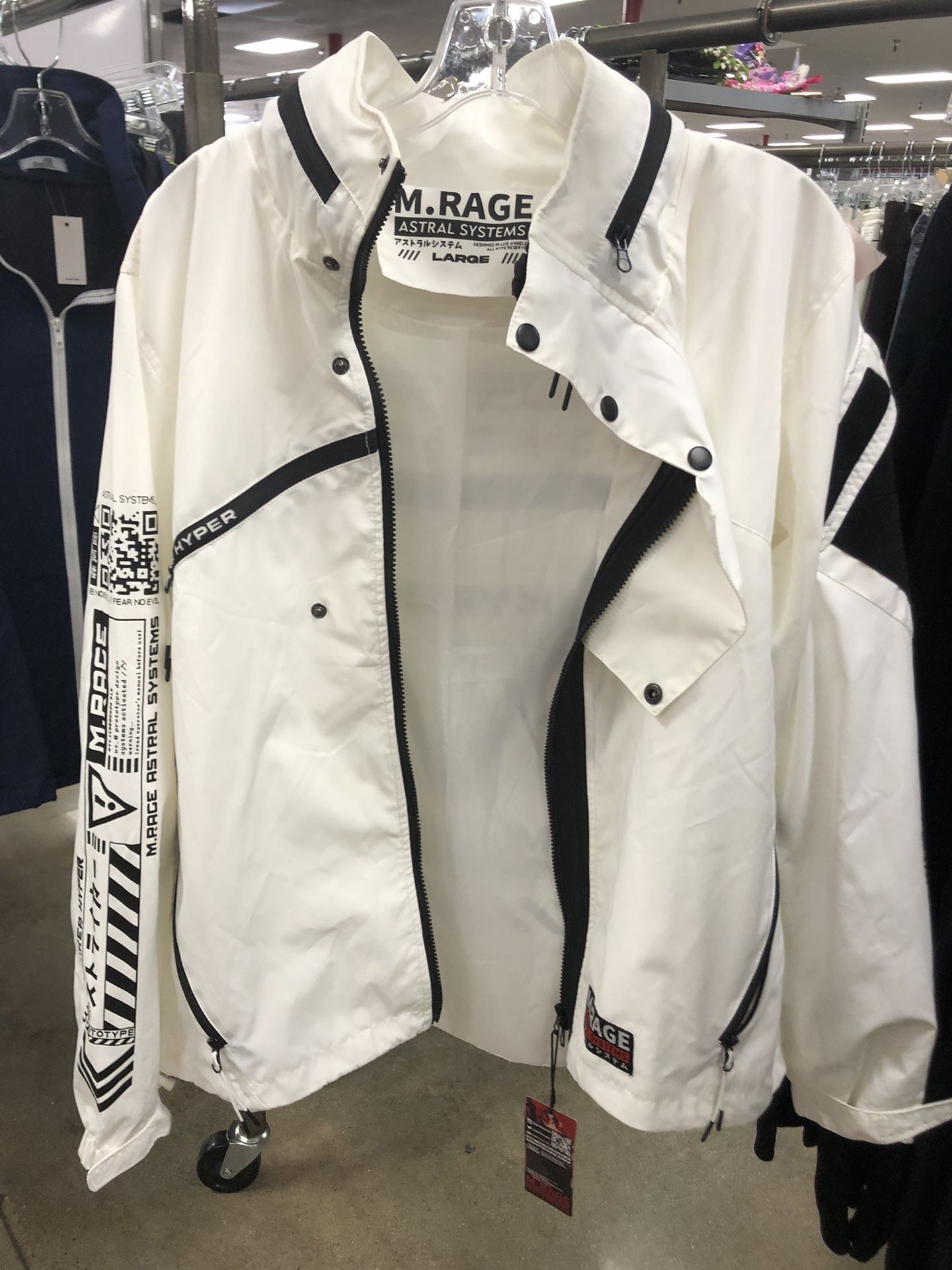 NWT: M Rage Astral Systems Windstriker Hyper Men’s windbreaker size L. Should length 20”, sleeve 27”