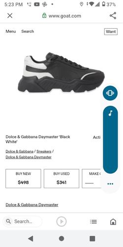 GABBANA MILANO ALL LEATHER BLK& WHITE SIZE 11 IN MENS U.S 100%AUTHENTIC MADE IN ITALY Serial# For: AUTHENTIC/AUTHENTICATION