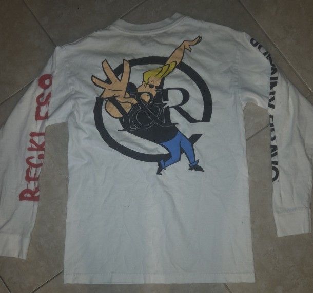 Johnny Bravo Shirt Mens Snall White Cartoon Network Vintage