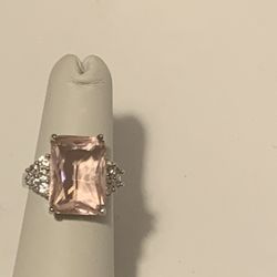 Large Pink Stone Statement Ring Size 5.25 For $15