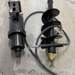 MACHPRO Chinese Mini Excavator Parts 8inch Hydraulic Auger Rotary Drill, With hose Small Mini Excavator Equipment Drilling For Digging,Drilling