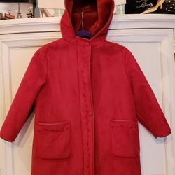 ISAP Girl's Dark Red Soft Jacket Sz 7 - Like New!