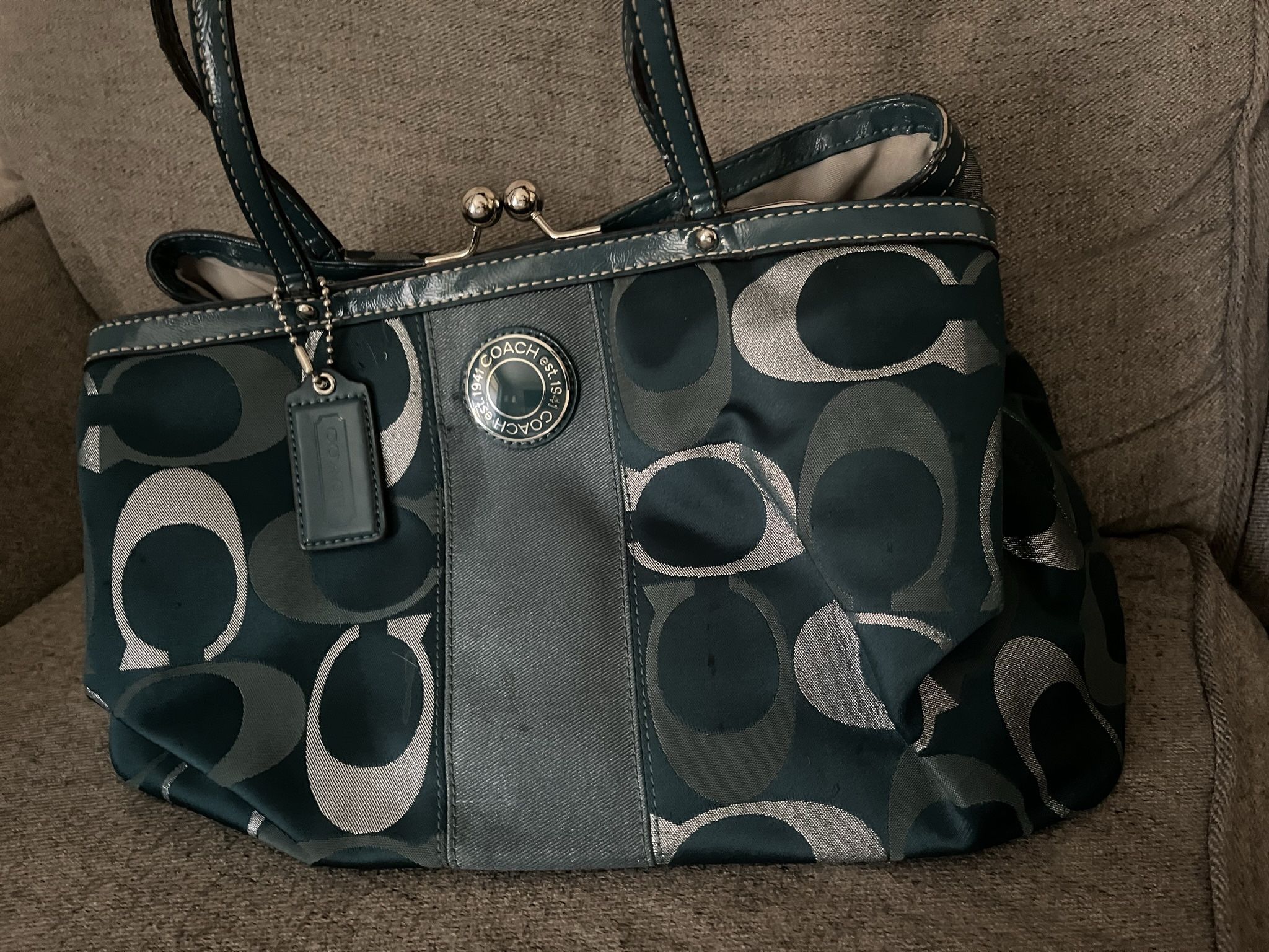 Coach Purse - Teal carryall