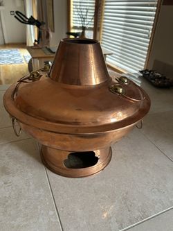 Vintage Asian Copper Brass finish Charcoal Hot Pot