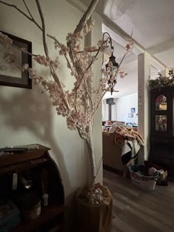 Decorative  cherry blossom tree white and pink
