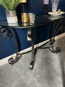 Glass & Metal Sofa Table / Side Table