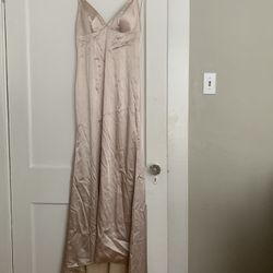 Backless Satin Champagney Blush Formal Dress