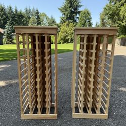 World Market Pine Wood 44 Bottle Wine Rack