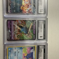 graded Pokémon cards — all authentic and slabbed in CGC cases.