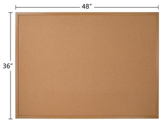 Cork Bulletin Board, 36" x 48", Wood Frame With Light Oak Finish Pizarra Cuadro Oficina