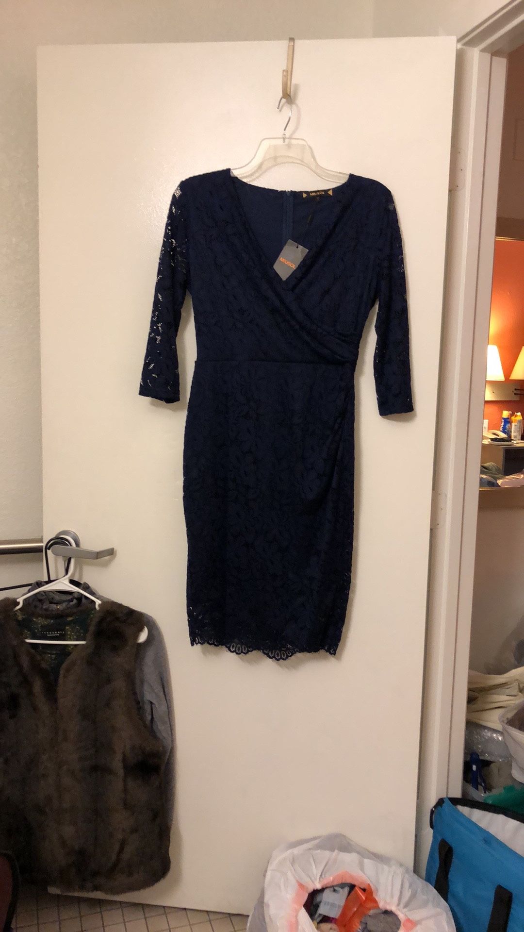 Navy Blue Lace Dress - NWT- Sz12