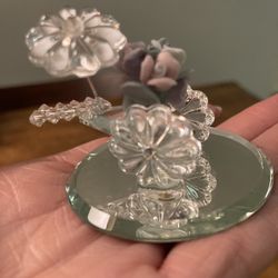 Miniature Crystal Flower Cart