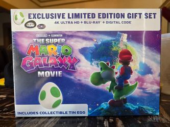 The super mario galaxy movie 4k ultra HD with collectible tin yoshi egg