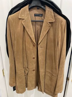 Mens Kenneth Cole NY Suede Leather Car Coat, New Condition, Size XL