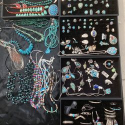 Vintage Jewelry Native American Turquoise Collection.  