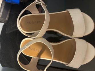 Torrid Cream Ankle Strap Sandals