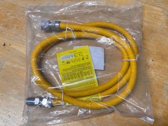72” gas flex line hose connector valve 1/2” MIP x 1/2” FIP