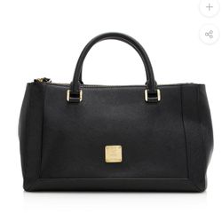 MCM Leather Double Zip Tote 