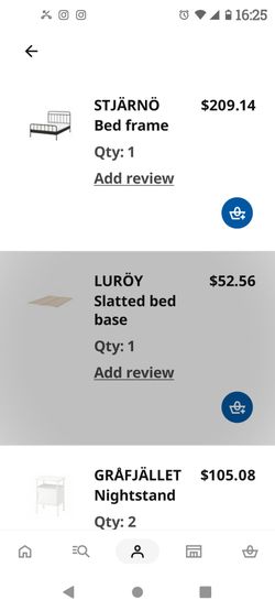 IKEA Metal Queen bed with 2 assorted nightstands