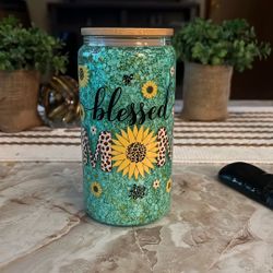 Glass Snow Globe Blessed Mom Cup