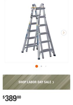 26 ft. Reach Aluminum 5-in-1 Multi-Position Pro Ladder with Powerlite Rails 375 lbs. Load