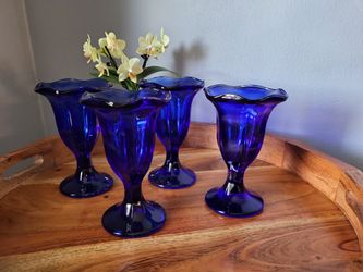 Anchor Hocking Vtg. Deep Cobalt Blue Fountainware  