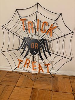 Halloween Trick or Treat Metal Spider Web Decoration