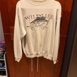 Vintage 90s Bass Fishing Sweatshirt - Danaggers Medium