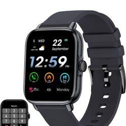 Brand New Da Fit Y22 Black Smart Watches for Women/Men, Smart Watch for Android Phones and iPhone Compatible, Alexa Built-in, 1.7" Fitness Watches for