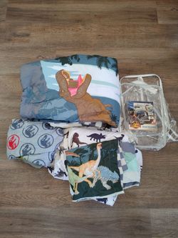 Twin Jurassic world comforter set nasa fitted sheet