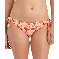 California Waves Womens Yellow Floral Print Swim Bottom Separates XS  6183
