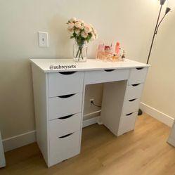White vanity desk