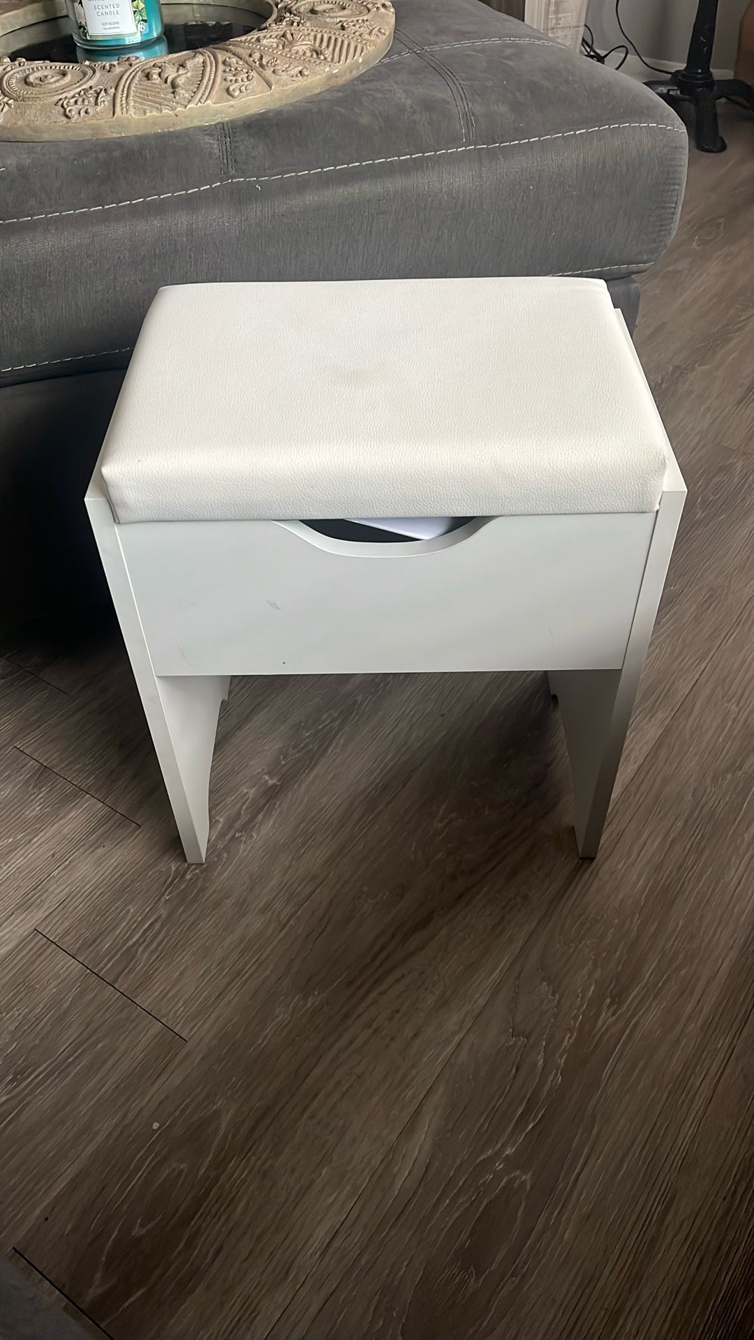 White Vanity stool