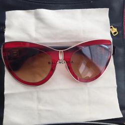 Balenciaga Red Cat Eye Sunglasses