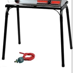 XtremepowerUS Outdoor 2 Burner Propane Stove With Stand, Portable Gas Stove, Auto Ignition, Regulator 99503