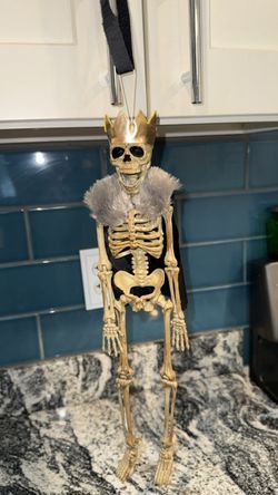 Holiday Home 16” Hanging Skeleton King Halloween Decor