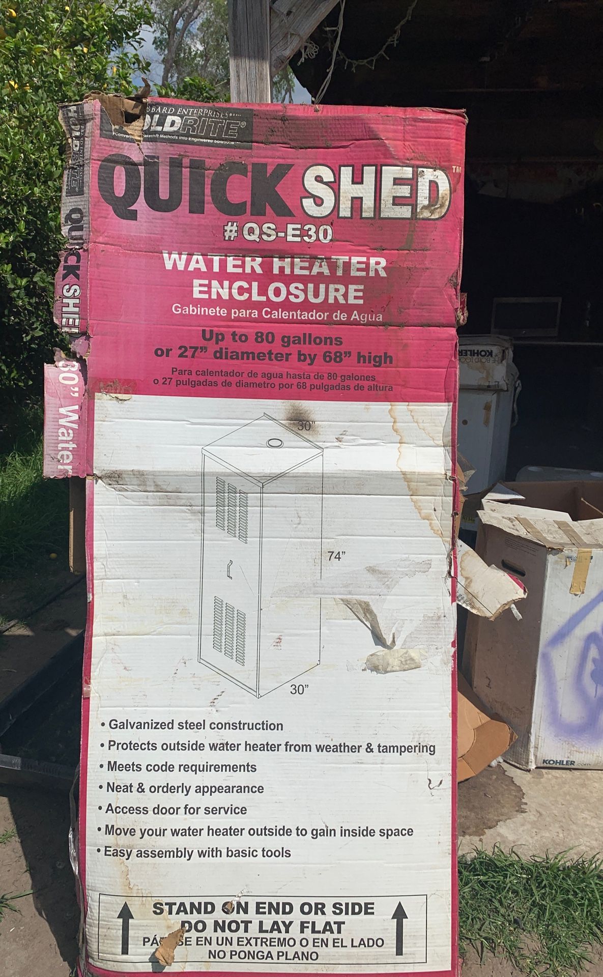 Water heater shed