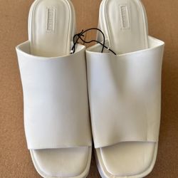 FOREVER 21 Platform Wedge Heeled Sandals(white)sz 9