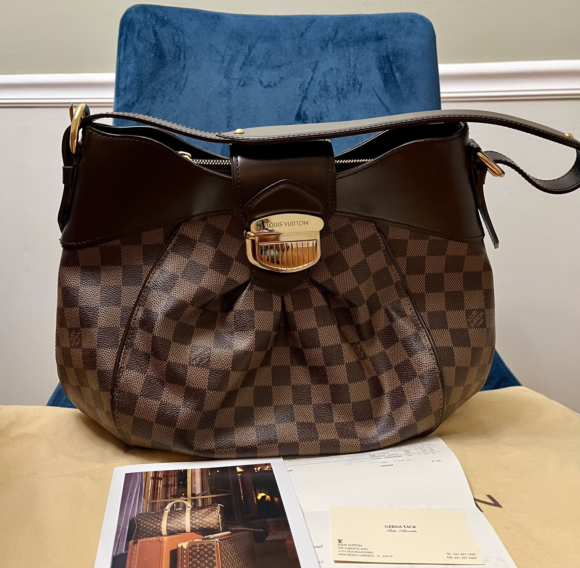 💎New💎 Louis Vuitton Damier Ebene Sistina MM Shoulder Bag