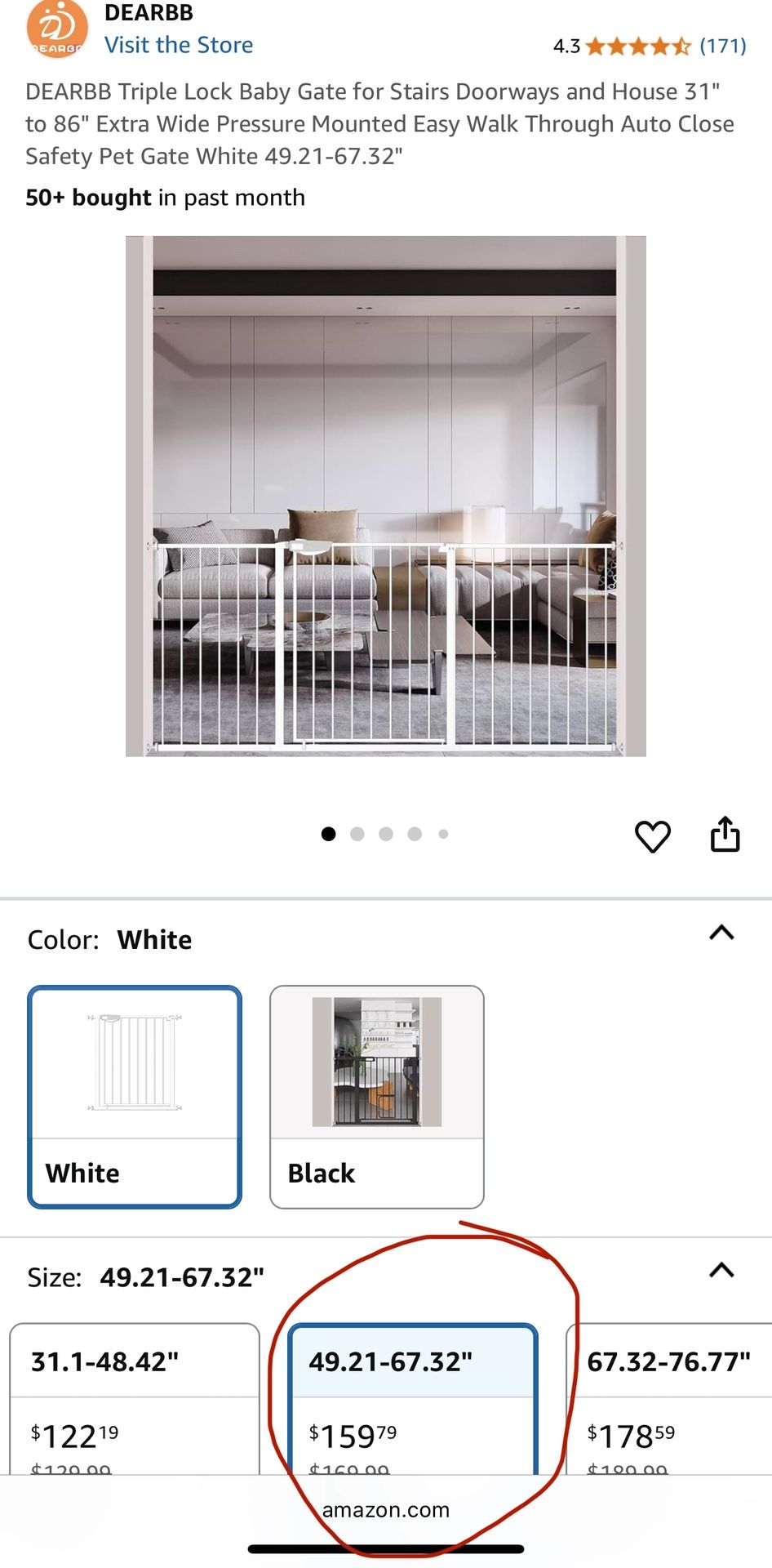 DEARBB Baby Gate $80 **OPEN BOX**