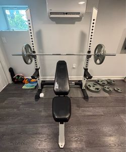 Fitness Gear Pro Series Olympic Bench Press Squat Rack Adjustable Incline PROCS-990