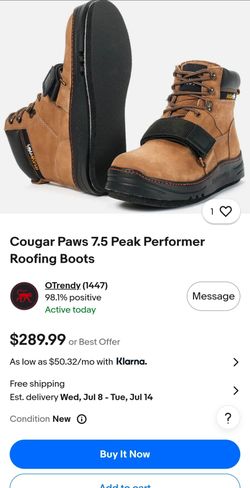 Cougar Paw's Roofing boots with extra pads and covers