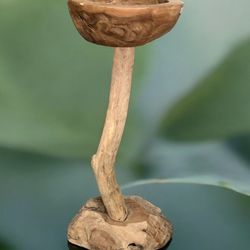 Driftwood Decor Birdbath Stand Candles Keys Entry Way Holder 