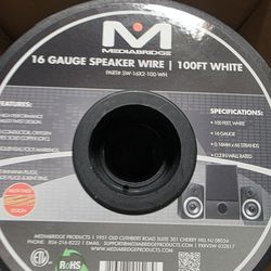 Mediabridge 16 Gauge Speaker Wire 100 Ft White Part# SW-16X2-100-wh