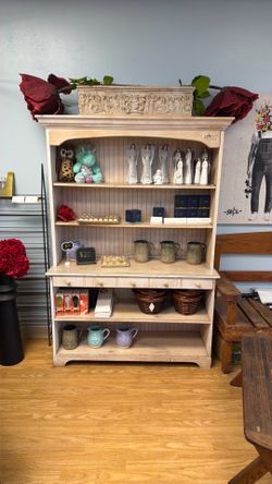 Solid wood bookcase.