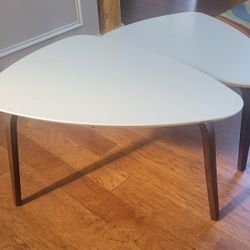 white walnut 2 nesting cocktail wood tables