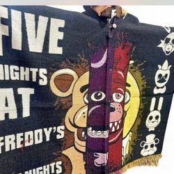 Five nights at Freddy’s hooded poncho size adult Large -2XL